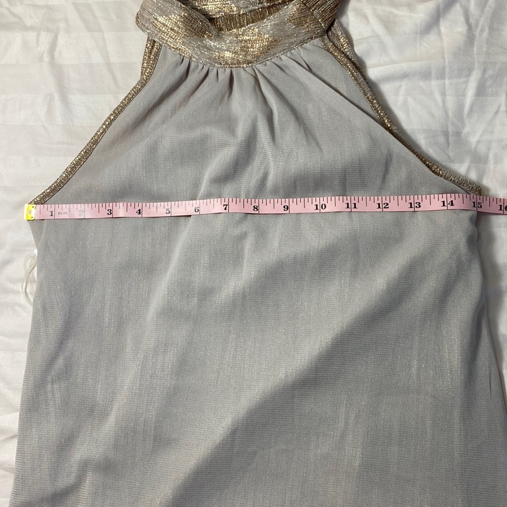 INC | Tie neck Metallic shimmer Halter Top - Picture 10 of 15